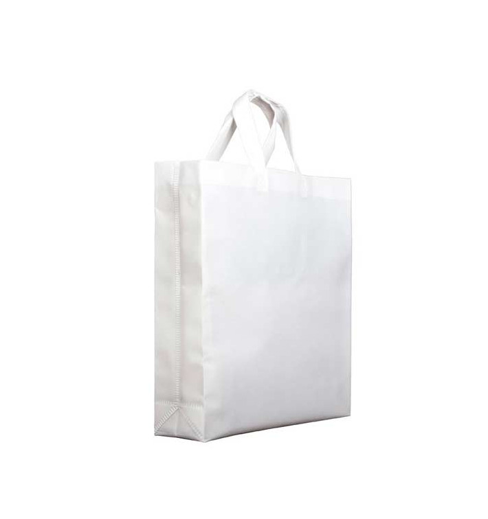 Bolsa Tela TNT PREMIUM Asa Corta Blanca 25+10x30cm (25 Uds)