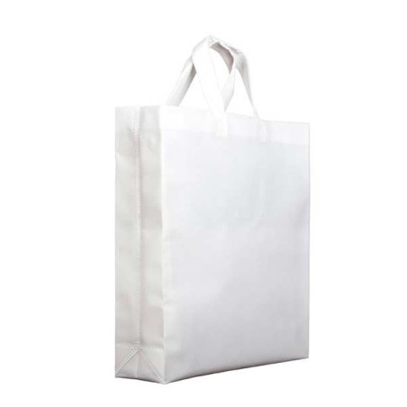 Bolsa Tela TNT PREMIUM Asa Corta Blanca 25+10x30cm (200 Uds)