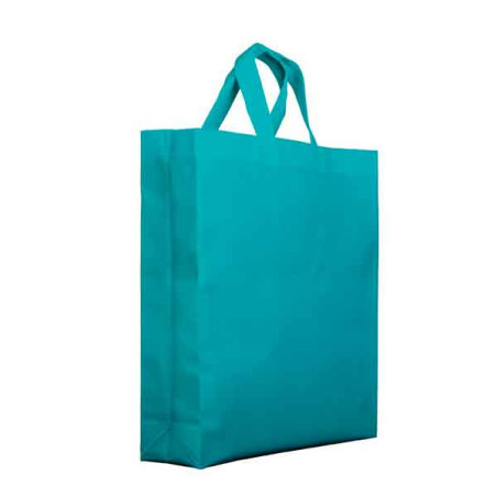 Bolsa Tela TNT PREMIUM Asa Corta Aguamarina 25+10x30cm (25 Uds)