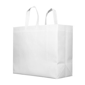 Bolsa Tela Grande TNT Blanco 40+20x45 cm 100g (25 Uds)