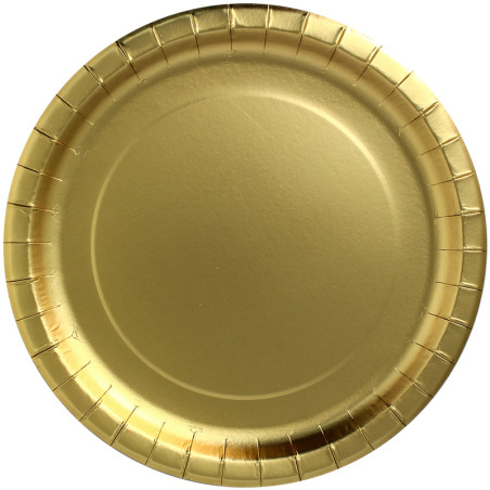 Plato de Cartón Redondo "Party Shiny" Oro Ø29cm (6 Uds)