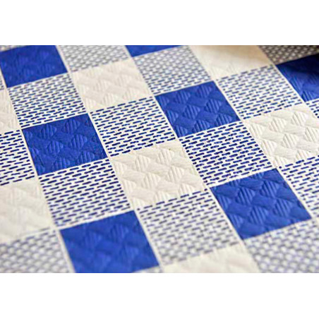 Mantel de Papel Cortado 1,2x1,2m "Cuadros Azules" 40g (400 Uds)