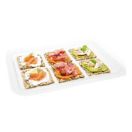 Bandeja Plastico RPET Transparente 35x24cm (50 Uds)