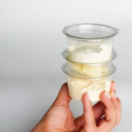 Tarrinas de plástico redondas con tapa transparente 125 ml