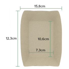 Barqueta 350ml Kraft-Kraft 10,6x7,3x4,5cm (1000 Uds)