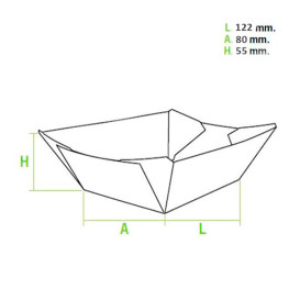 Barqueta 525ml Kraft-Kraft 12,2x8x5,5cm (25 Uds)