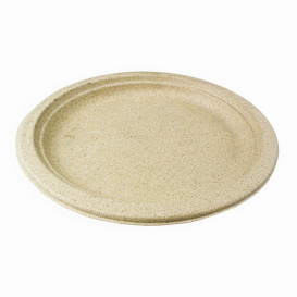 Plato de Pulpa de Trigo Natural Ø23cm (800 Uds)