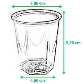 Vaso Plastico Hexagonal PS Cristal 250ml (1250 Uds)