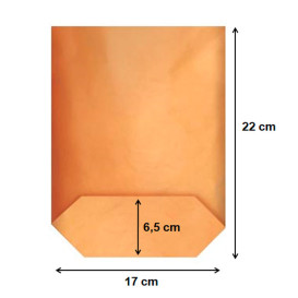 Bolsa de Papel Cilíndrica con Base Hexagonal Kraft 17x22cm (50 Uds)