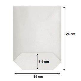 Bolsa de Papel Cilíndrica con Base Hexagonal Blanco 19x26cm (50 Uds)