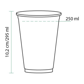 Vaso de Plástico Rígido de PET 295ml Ø8,1cm (50 Uds)