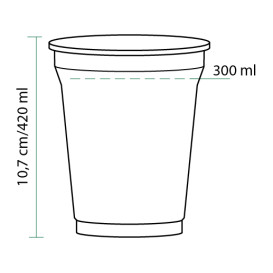 Vaso de Plástico Rígido de PET 420ml Ø9,3cm (1000 Uds)