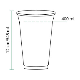 Vaso de Plástico Rígido de PET 545ml Ø9,8cm (50 Uds)