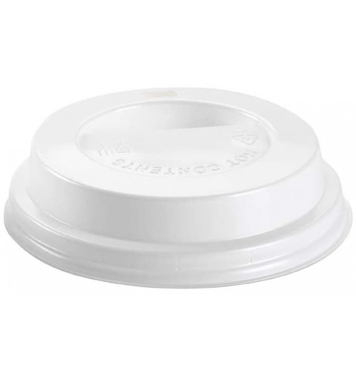 Tapa Travel con Agujero PS para Vaso Cartón 7Oz Blanca Ø7,2cm (100 Uds)