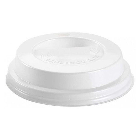 Tapa Travel con Agujero PS para Vaso Cartón 7Oz Blanca Ø7,2cm (100 Uds)