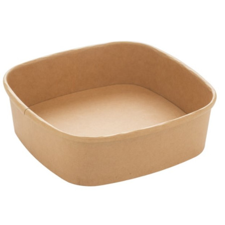 Tarrina Cuadrada de Cartón Kraft 750ml 17x17x5cm (50 Uds)