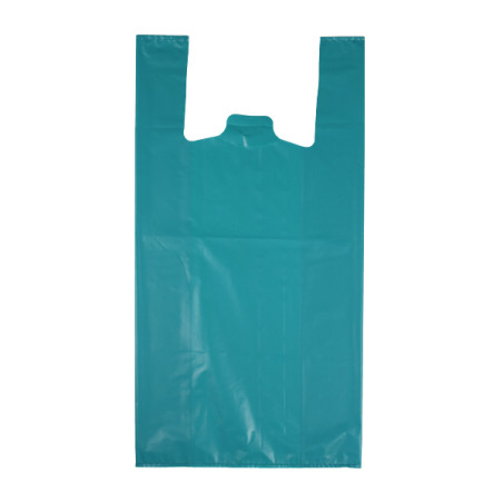 Bolsa Plástico Camiseta Reutilizable Azul 42x53cm 50µm (40 Uds)