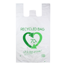 Bolsa Plástico Camiseta 70% Reciclado 80x90cm G200 (50 Uds)