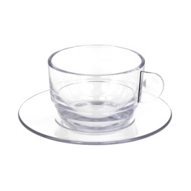 Taza Reutilizable SAN "Cappuccino" Transparente 166ml (36 Uds)