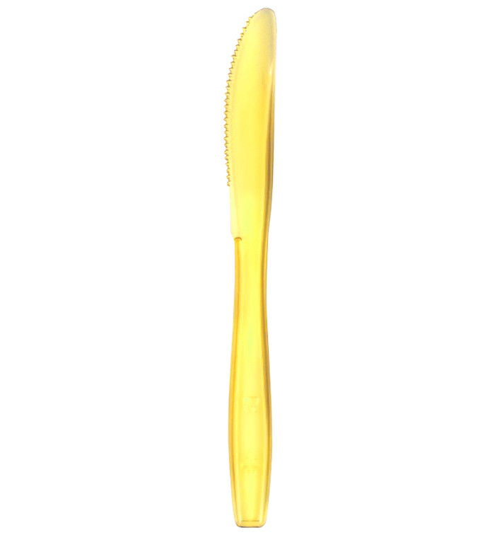 Cuchillo de Plastico PS Premium Amarillo 190mm (1000 Uds)