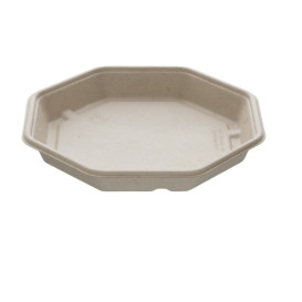 Envase Caña de Azúcar Octogonal con tapa 830 ml 23x23cm (90 Uds)