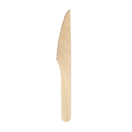 Cuchillo de Madera Desechable 16,5cm (50 Uds)