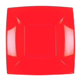 Plato Hondo Reutilizable PP Rojo Nice 18cm (300 Uds)