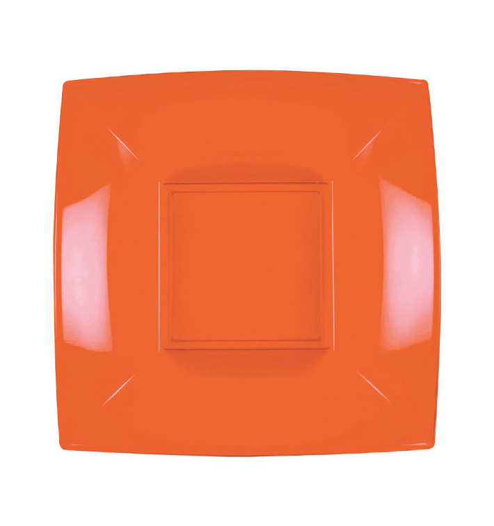 Plato Hondo Reutilizable PP Naranja Nice 18cm (300 Uds)