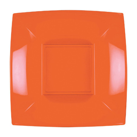 Plato Duro Reutilizable PP Hondo Naranja "Nice" 18cm (300 Uds)