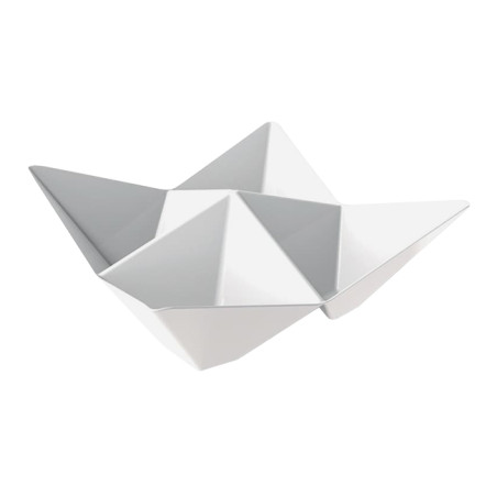 Bol Degustación Reutilizable PS Origami PS Blanco 103x103mm (500 Uds)