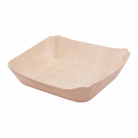 Plato de Madera Rectangular 13x12x3cm (200 Uds)