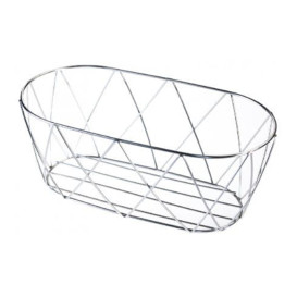 Cesta Ovalada de Acero Plata 255x127x102mm (1 Ud)