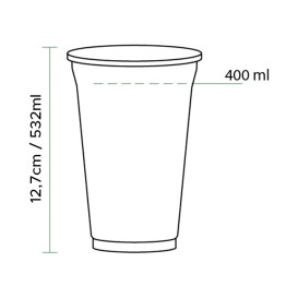Vaso de Plástico PET 522 ml Ø9,5cm (800 Uds)