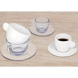 Taza Reutilizable SAN "Cappuccino" Transparente 166ml (36 Uds)