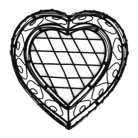 Cesta Corazón de Acero Negro 180x180x90mm (6 Uds)