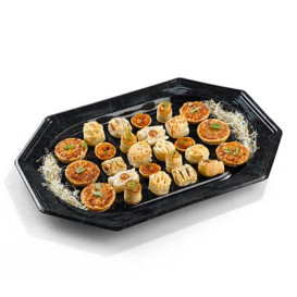   Bandeja de Plastico Catering Octog. Marmol 46x30 cm (50 Uds)