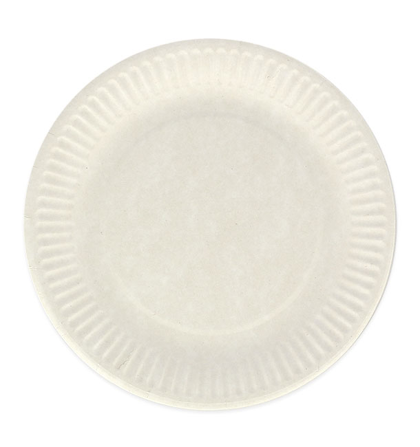 Plato de Papel Blanco Biodegradable Ø18 cm (1000 Uds)