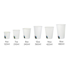 Vaso Cartón ECO 12 Oz/360ml Blanco Ø8cm (1.000 Uds)