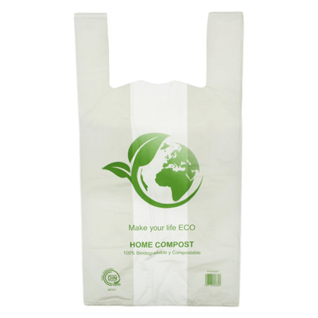 Bolsa Plástico Camiseta Bio Home Compost 55x60cm G96 (100 Uds)