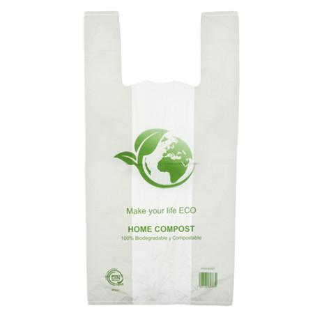 Bolsa Plástico Camiseta Bio Home Compost 40x50cm G69 (1.000 Uds)