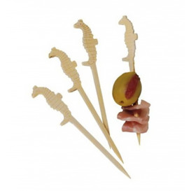 Pinchos de Bambu Decorados Caballito Mar 90 mm (10.000 Uds)