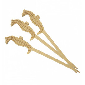 Pinchos de Bambu Decorados Caballito Mar 90 mm (10.000 Uds)