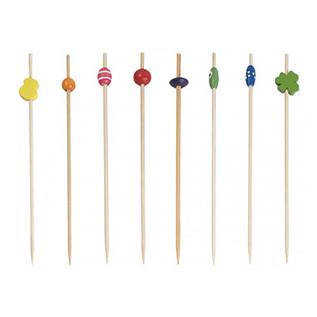 Pinchos de Bambú Decorados Surtido 12cm (2.000 Uds)