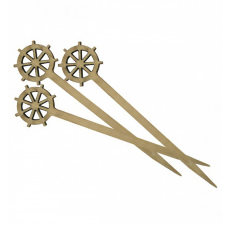 Pinchos de Bambú Decorados Timón 9cm (100 Uds)