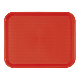 Bandeja de Plastico Fast Food Roja 27,5x35,5cm (24 Uds)