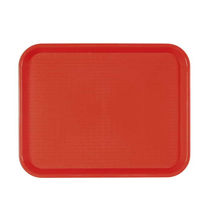 Bandeja de Plastico Fast Food Roja 30,4x41,4cm (24 Uds)