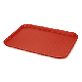 Bandeja de Plastico Fast Food Roja 30,4x41,4cm (24 Uds)