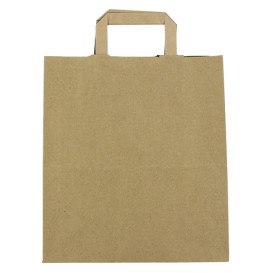 Bolsas de Papel Asa Plana Kraft 80g/m² 26+14x29cm (250 Uds)