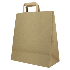 Bolsas de Papel Asa Plana Kraft 80g/m² 32+16x35cm (250 Uds)