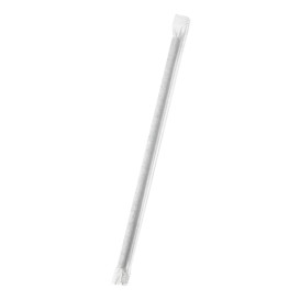 Pajita Recta Papel Negro Enfundada Blanco Ø6mm 21cm (250 Uds)